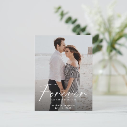 永遠に素敵なリングフォト婚約モダンSa 案内ポストカード (スタンド正面)