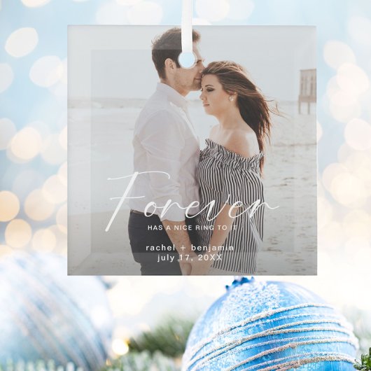 永遠に素敵な指輪の写真婚約モダン  ガラスオーナメント