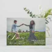 永遠に素敵な響きがする2枚の写真の婚約発表 案内状 (スタンド正面)