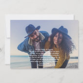 永遠に素敵な響きがする2枚の写真の婚約発表 案内状 (裏面)