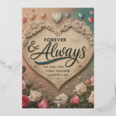 永遠に結婚の記念日 箔招待状 (裏面)