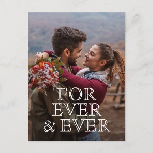 永遠に結婚式のために日付を保存 案内ポストカード (正面)