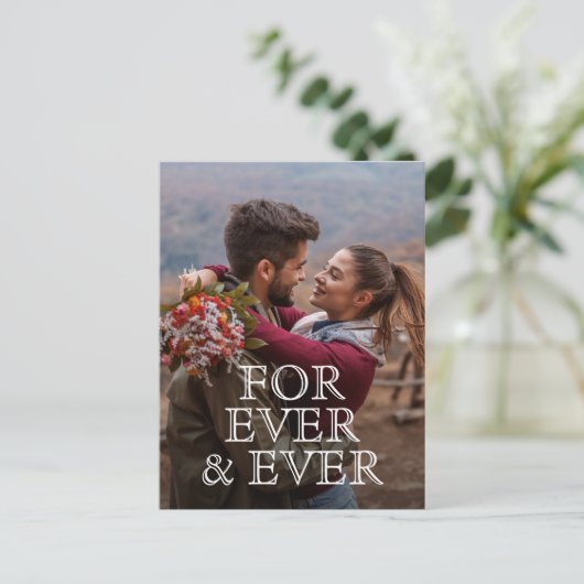 永遠に結婚式のために日付を保存 案内ポストカード (スタンド正面)