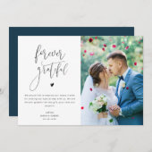 永遠に結婚感謝感謝していの写真カード サンキューカード (正面/裏面)