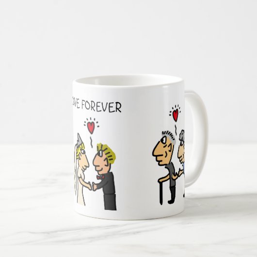 永遠に続く可愛い夫婦おもしろい漫画 コーヒーマグカップ (正面右)
