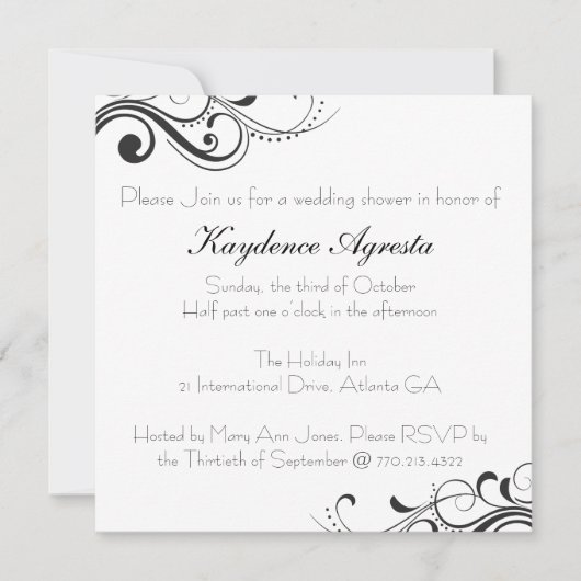 永遠に続く愛ウェディングシャワーの招待状 招待状 (正面)