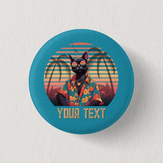 永遠に続く熱帯性猫態度 缶バッジ (正面)