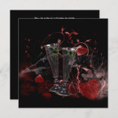 永遠に編まれたゴシック様式のスパイダーウェディングの誘い 招待状 (正面/裏面)