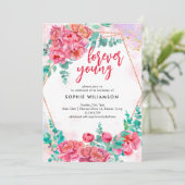 永遠に若い牡丹とバラの誕生日 招待状 (スタンド正面)