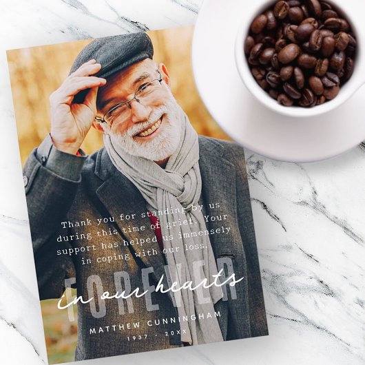 永遠に記念撮影ハートモダン写真 サンキューカード