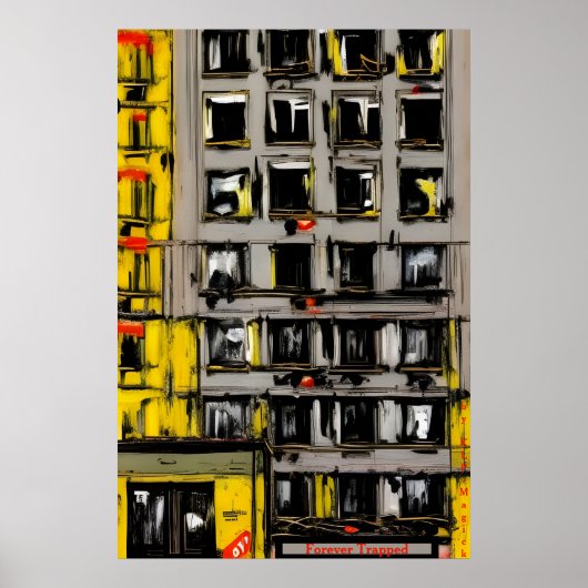 永遠に閉じ込められた – 不気味なAIファンタジーアートプリント ポスター (正面)