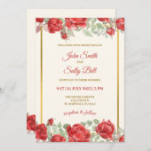 永遠に開花:ロマンチックな結婚式招待状 招待状 (正面/裏面)