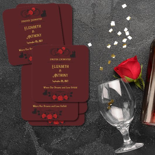 永遠に魅了さ結婚れた スクエアペーパーコースター