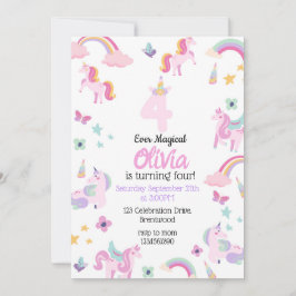 永遠に魔法のような、ユニコーンの誕生日、虹 招待状
