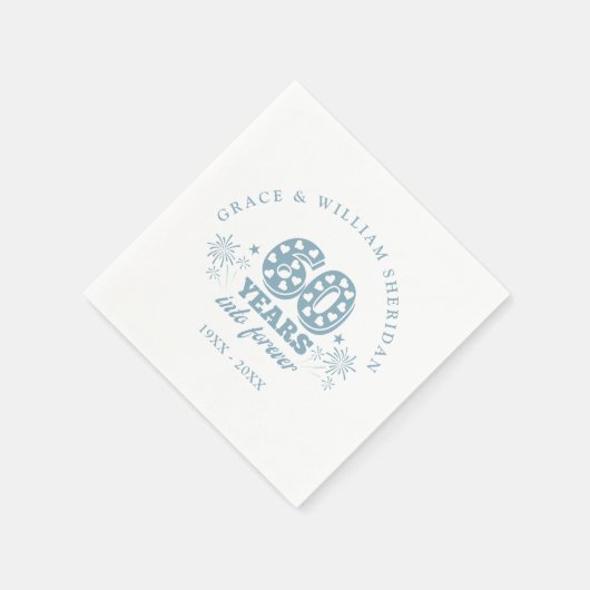 永遠に60周年結婚を迎える スタンダードカクテルナプキン (角)