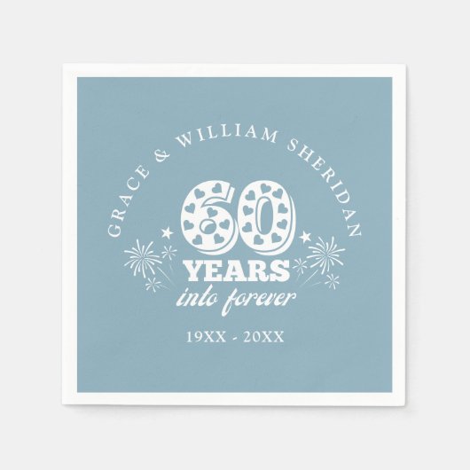 永遠に60周年結婚を迎える スタンダードカクテルナプキン (正面)