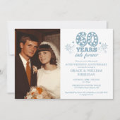 「永遠に60周年」結婚記念日写真 招待状 (正面)