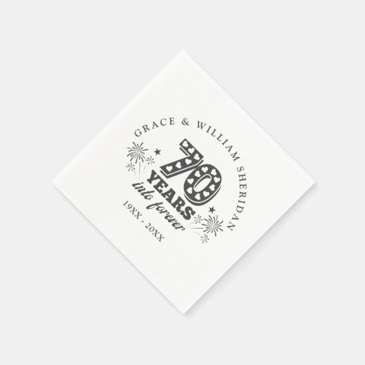 永遠に70周年結婚を迎える スタンダードカクテルナプキン (角)