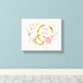 永遠に & いつも - ロマンチックな結婚指輪アート キャンバスプリント (インサイチュ (ウッドフロア))