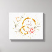 永遠に & いつも - ロマンチックな結婚指輪アート キャンバスプリント (正面)
