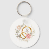 永遠に & いつも - ロマンチックな結婚指輪アート キーホルダー (正面)