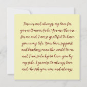 永遠に、そして常に私の愛は永遠に消えない ノートカード (裏面)