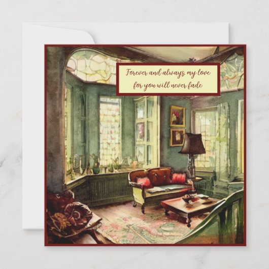 永遠に、そして常に私の愛は永遠に消えない ノートカード (正面)
