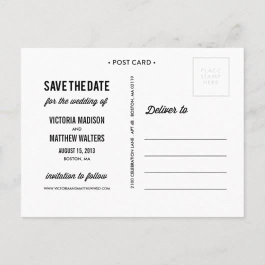 永遠に | セーブ・ザ・デート案内 案内ポストカード (裏面)