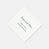 「永遠に」ネイビーテキスト名前と日付 スタンダードカクテルナプキン (角)