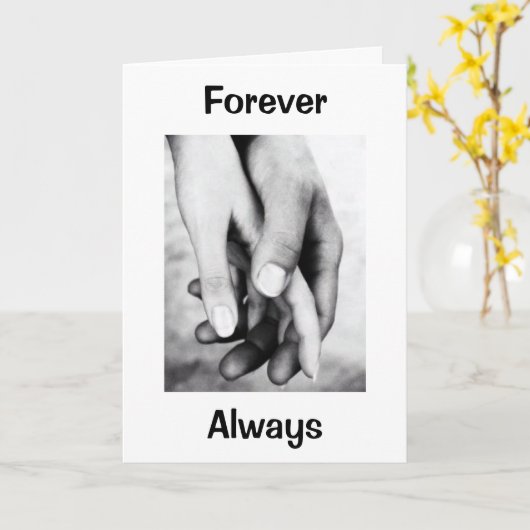 永遠に/常に私はあなたの手の誕生日を保持したい カード (黄色い花)