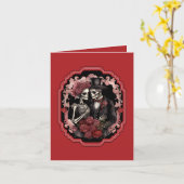 永遠に、私の愛のゴシック様式のバレンタインデーの挨拶 カード (黄色い花)