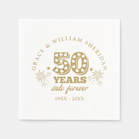 永遠に 50周年 結婚記念日 スタンダードカクテルナプキン (正面)