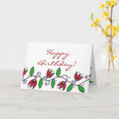 永遠のつる植物-ハッピーバースデー カード (黄色い花)