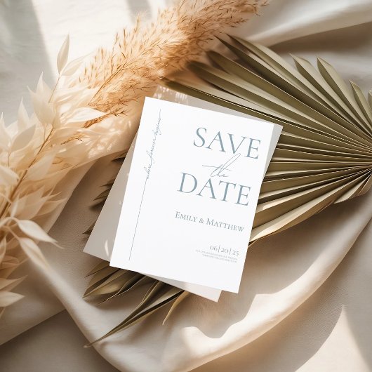 永遠のはじまりの場所 ブルー Save The Date 案内ポストカード