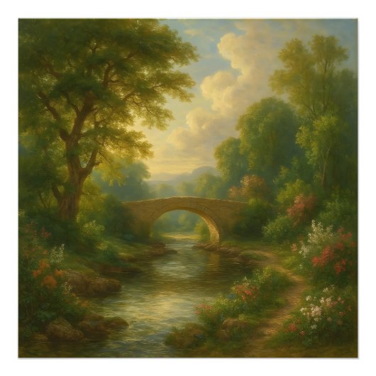 永遠のアーチ:河上のロマンティックな黄昏 フォトプリント (正面)