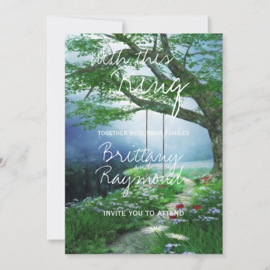 永遠のウッドランドストリームへの結婚道 招待状 (正面)
