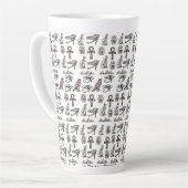 永遠のエジプト古代遺物デジタルパターン カフェラテマグ (左アングル)