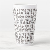 永遠のエジプト古代遺物デジタルパターン カフェラテマグ (正面)