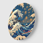 永遠のエレガンス：グルーヴィレトロ波 ラージ壁時計 (傾斜)