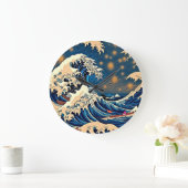 永遠のエレガンス：グルーヴィレトロ波 ラージ壁時計 (ホーム)