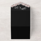 永遠のエレガンス – ピンク牡丹結婚 – 写真の – QRコード – オールインワン招待状 (外側)