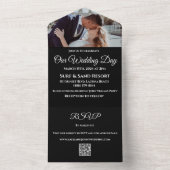 永遠のエレガンス – ピンク牡丹結婚 – 写真の – QRコード – オールインワン招待状 (内側)