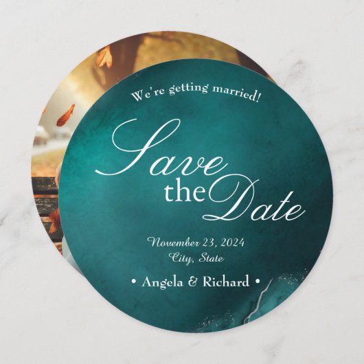 永遠のエレガンス:結婚式招待状 (正面/裏面)