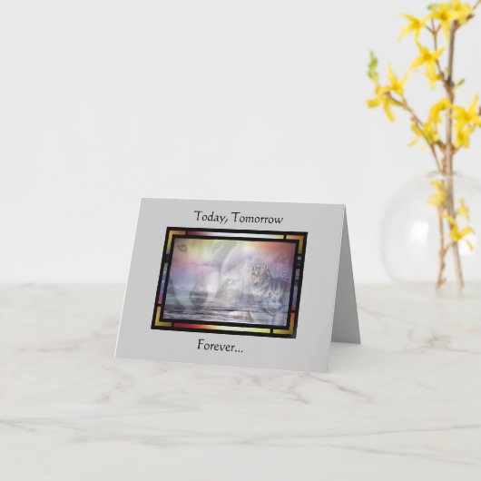 永遠のオオカミ カード (黄色い花)