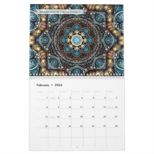 永遠のカレンダーの声からの曼荼羅 カレンダー (2月 2026)