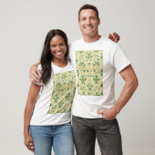 永遠のグリーンとイエローのフラワーパターン Tシャツ (ユニセックス)