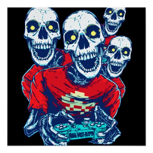 永遠のゲーム兄弟：赤いゲーマースケルトン ポスター (正面)