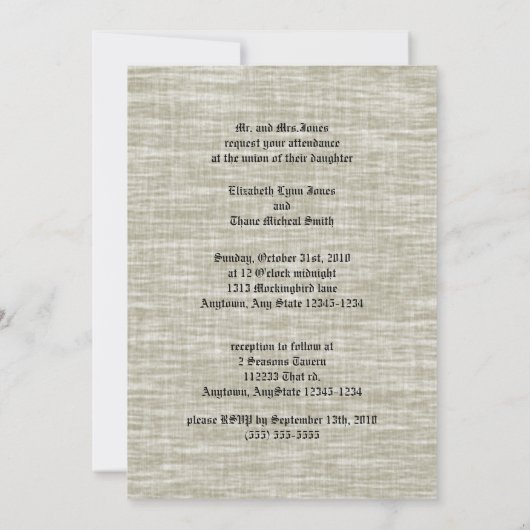 永遠のゴシック様式のヴィンテージ結婚式 招待状 (裏面)