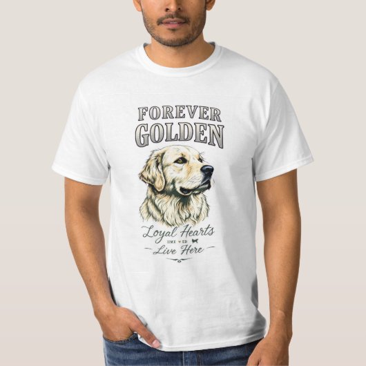 永遠のゴールデンレトリバー 愛犬家デザインTシャツ Tシャツ (正面)