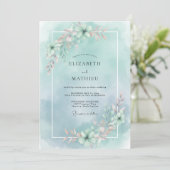 永遠のシーシャンフォームペイントの芍薬の結婚式 招待状 (スタンド正面)